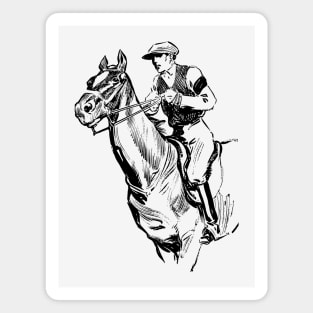 Vintage Jockey on Horseback Magnet